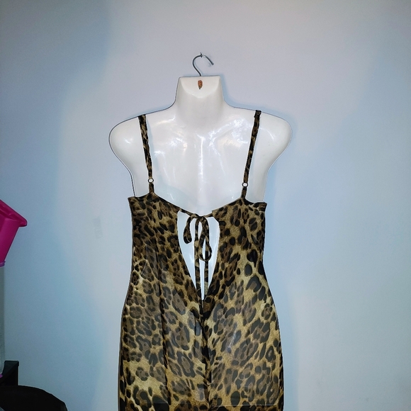 Sheer Leopard Print Maxi Dress - Picture 5 of 10